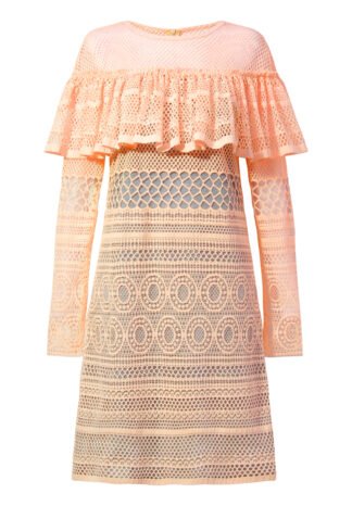 SUKIENKA KORONKOWA BRZOSKWINIOWA