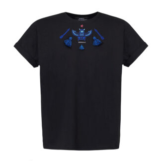 T-SHIRT ETNO HANDMADE CZARNY DAMSKI