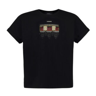 T-SHIRT CZARNY Z HAFTEM DAMSKI