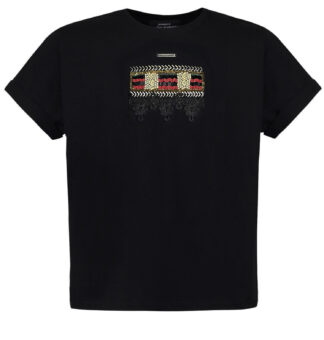 T-SHIRT CZARNY Z HAFTEM DAMSKI